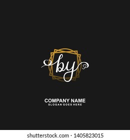 BY Initial handwriting logo vector