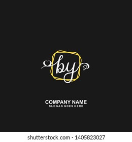 BY Initial handwriting logo vector