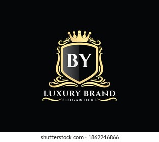 POR Letra inicial Oro caligrafía caligráfica femenina floral mano traza monograma heráldico estilo vintage antiguo diseño de logotipo de lujo.