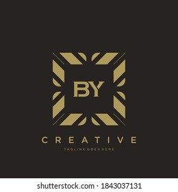 BY initial letter luxury ornament monogram logo template vector.