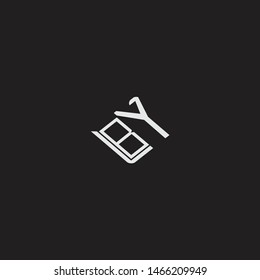 BY Initial Logo letters with rotate squere template