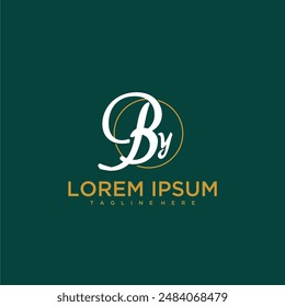 BY initial monogram for beauty and business logo