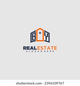 BY initial monogram logo for real estate design