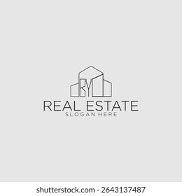 BY initial monogram logo for real estate with luxury building style