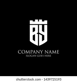 BY initial shield logo design Inspiration, crown royal logo template - easy to used for your logo