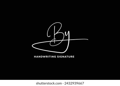 BY initials Handwriting signature logo. BY Hand drawn Calligraphy lettering Vector. BY letter real estate, beauty, photography letter logo design.