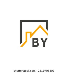 BY iniciales residencias modernas marca de construcción vector.eps