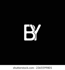 Logo BY carta diseño creativo con gráfico vectorial, CON logo simple y moderno.