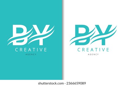 BY Letter Logo Design with Background and Creative company logo. Modern Lettering Fashion Design. Vector illustration