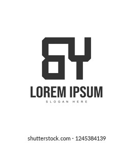 BY Letter logo design. Initial letter logo template design