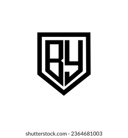 BY Brief Logo Design mit weißem Hintergrund in Illustrator. Vektorlogo, kalligraphische Designs für Logo, Poster, Einladung, etc.