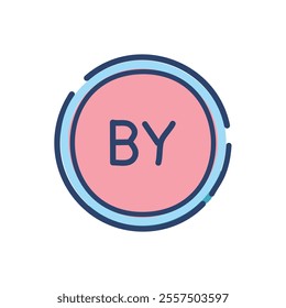BY letter logo icon design template elements. Vector illustration. 