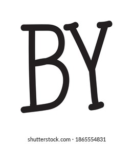 von Buchstaben auf weißem Hintergrund, Vektorgrafik-Design