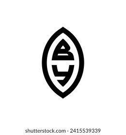 BY line geometric monogram with high quality professional design that will print well