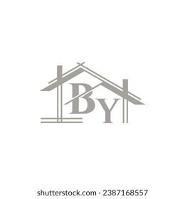 BY-Logo mit einem Formelement für Wohnungen, das eine Immobiliengesellschaft bedeutet