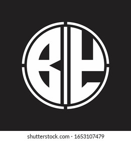 BY Logo initial with circle line cut design template