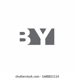 BY Monograma con logotipo con plantilla de diseño de estilo de espacio negativo aislado en fondo blanco