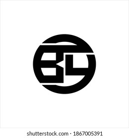BY Logo monogram with rounded line swipe design template