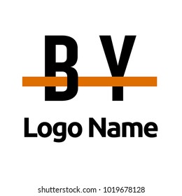 BY Logo. Vector Graphic Branding Letter Element