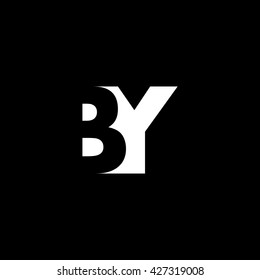 BY Logo. Vector Graphic Branding Letter Element. Dark  Background