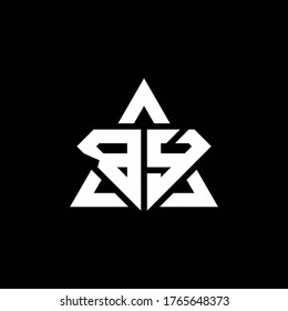 BY monogram logo with diamond shape and triangle outline design template