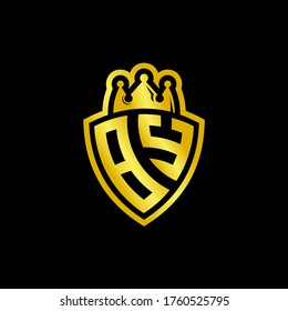 BY monogram logo with shield and crown style design template isolated on black background
