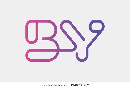 BY Monogram tech with a monoline style. Looks playful but still simple and futuristic. A perfect logo for your tech company or any futuristic design project.