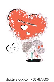by my valentine,vector illustration
