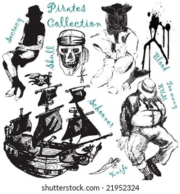 to by a pirate 2, hand drawing funny vectors collection