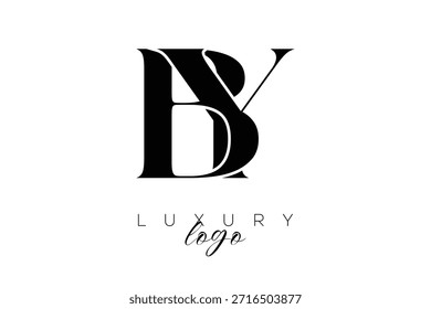 BY Serif Letter Monogram Typography Logo for Elegant Premium Branding Identity
