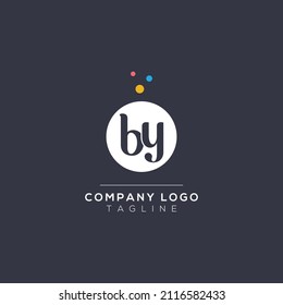 BY Small Initial Letter Design Vector with bubble Dots. Vector Lettering Illustration of a Colorful Alphabet with Bubbles.