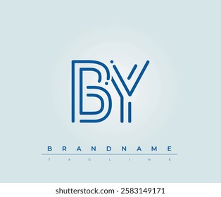 BY Technology Letter Logo Template. This tech letter logo is a graphic mark that uses letters to represent a technology company.