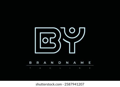 BY Technology Letter Logo Template. This tech letter logo is a graphic mark that uses letters to represent a technology company.