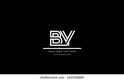 BY YB abstract vector logo monogram template