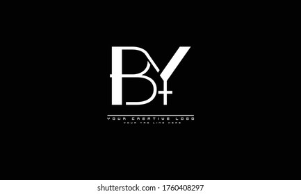 BY YB abstract vector logo monogram template