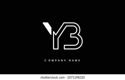 BY, YB Alphabets Letters Logo Monogram