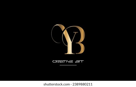 BY, YB, B, Y abstract letters logo monogram