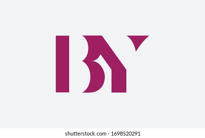 BY or YB and B or Y Letter Initial Logo Design, Vector Template
