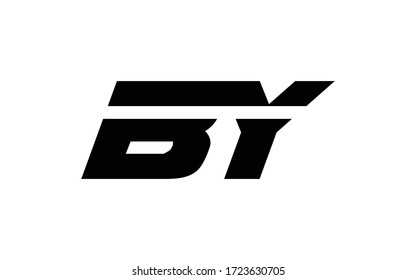 BY or YB Letter Initial Logo Design, Vector Template