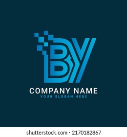 By; yB, Letter logo, Technology, abstract Letter logo.