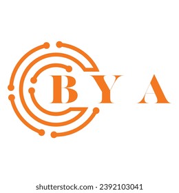 BYA letter design. BYA letter technology logo design on white background. BYA Monogram logo design for entrepreneur and business