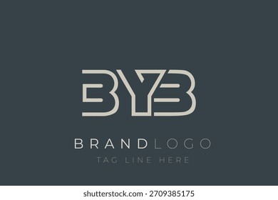 Abstraktes BYB-Buchstaben-Logo-Design. Modernes Business-Logo-Design mit abstrakter Typografie und zeitgenössischem Stil