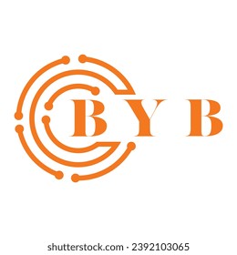Diseño de letras BYB. Diseño del logotipo de la tecnología de letras BYB sobre fondo blanco. Diseño del logotipo de BYB Monogram para emprendedores y empresas