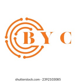 BYC letter design. BYC letter technology logo design on white background. BYC Monogram logo design for entrepreneur and business