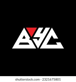BYC triangle letter logo design with triangle shape. BYC triangle logo design monogram. BYC triangle vector logo template with red color. BYC triangular logo Simple, Elegant, and Luxurious design
