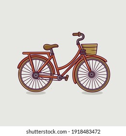 Bycicle Cartoon Illustration Vintage Bikes Vector