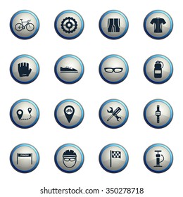 Bycicle chrome icons for web