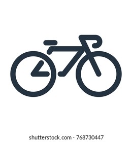 bycicle icon on white background, fitness, sport