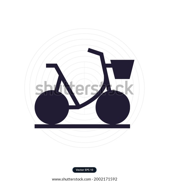 bycicle Icons. Airplane, Public bus,\
Train, Ship-Ferry and auto signs. Shipping delivery symbol. Airmail\
delivery sign. Vector elements, ready to use.\
EPS10