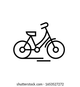 Bycicle Line Icon, Concept Sign, Outline Vector Illustration, Linear Symbol.